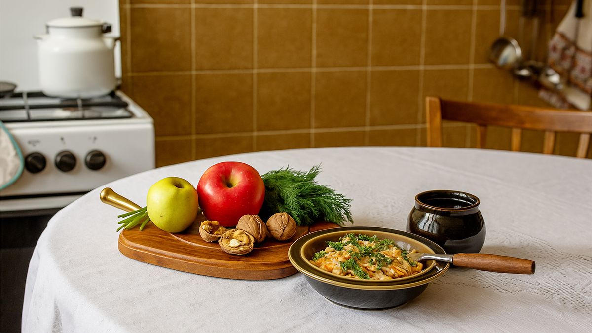 Рецепт этого сладкого салата в СССР вырезали из журналов, а теперь он кажется странным: блюдо из яблок с орехами