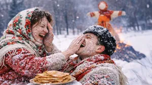 Зачем на Масленицу «девок солили»: такой обычай существовал в России до XX века — использовали снег