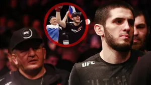 Отец Хабиба вышел в клетку UFC с двумя флагами России: в один обернулся, другим махал. Это был дебют Махачева в США