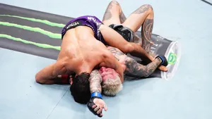 Царукян разбил Хукера на земле и оформил первую победу приемом в UFC! Как это было