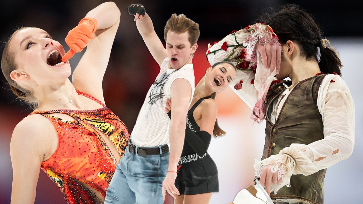 Маньяк с окровавленным платком и оживший Курт Кобейн на льду Гран-при России. Дерзкие фото из Омска