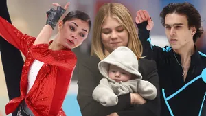 Трусова с сыном на руках болела за мужа, Медведева сменила образ, улыбка великой Тарасовой. Сияющие фото Гран-при