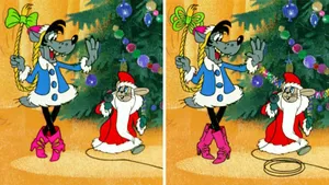 Тест по «Ну, погоди!»: найдите 7 отличий от легендарного кадра из новогодней серии мультфильма