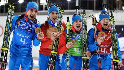 Евгений Устюгов, Антон Шипулин, Дмитрий Малышко, Алексей Волков (биатлон)